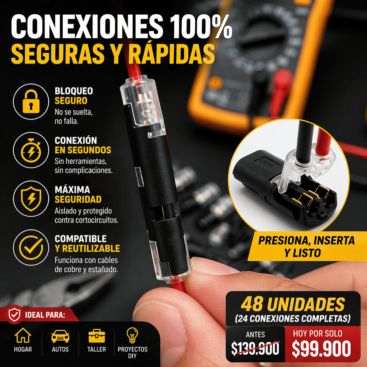 Conectores de cables x48 Unidades(24 conexiones)