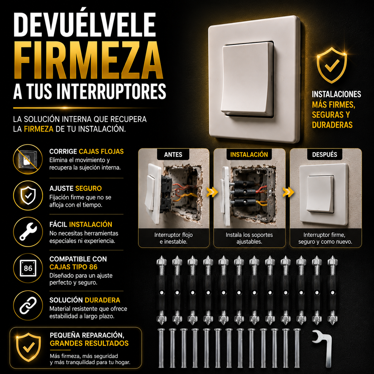 Kit de reparación toma corriente